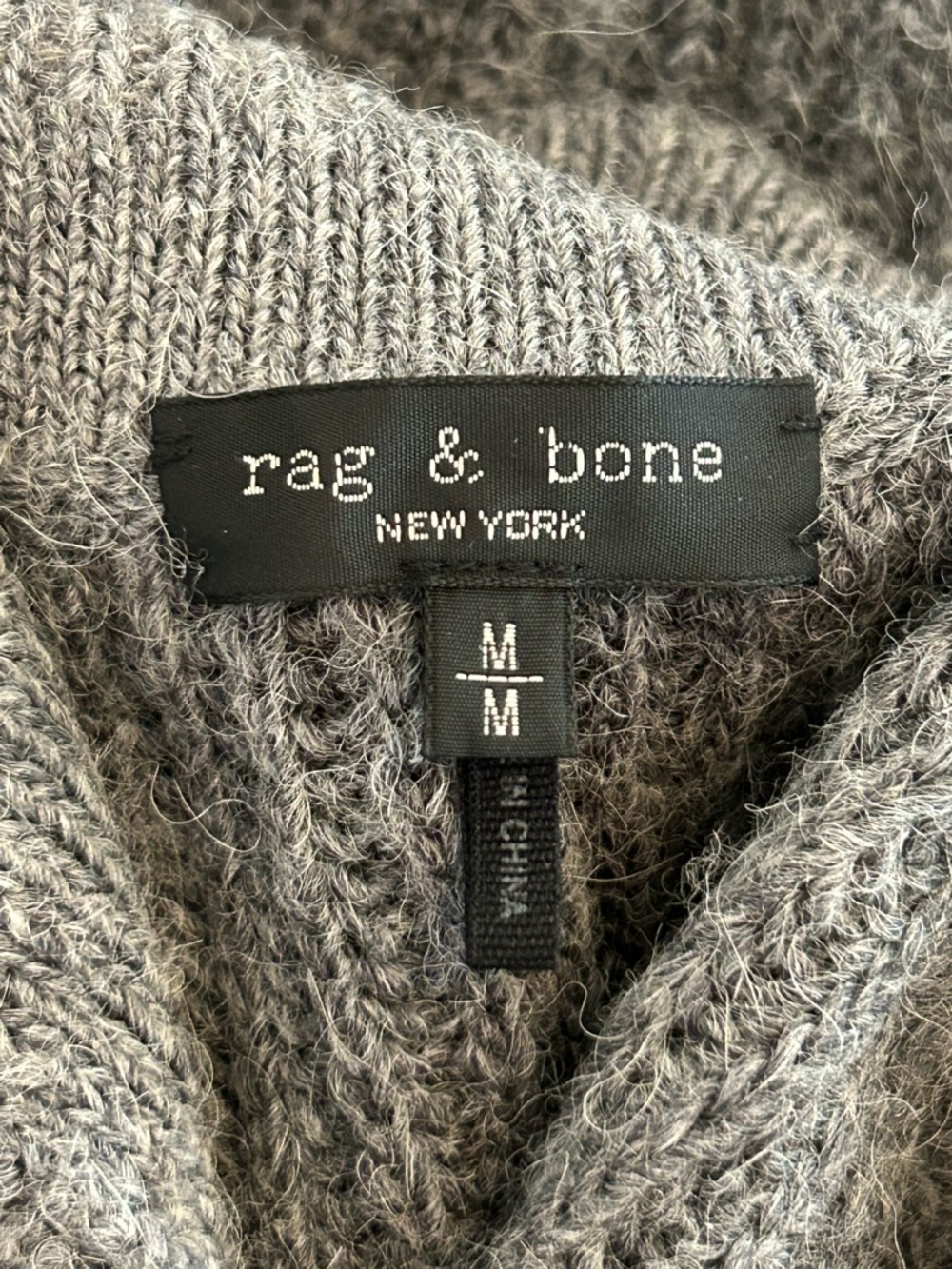 Rag & Bone Madix Wool & Alpaca Blend Sweater Polo Grey Size M - Picture 5 of 12